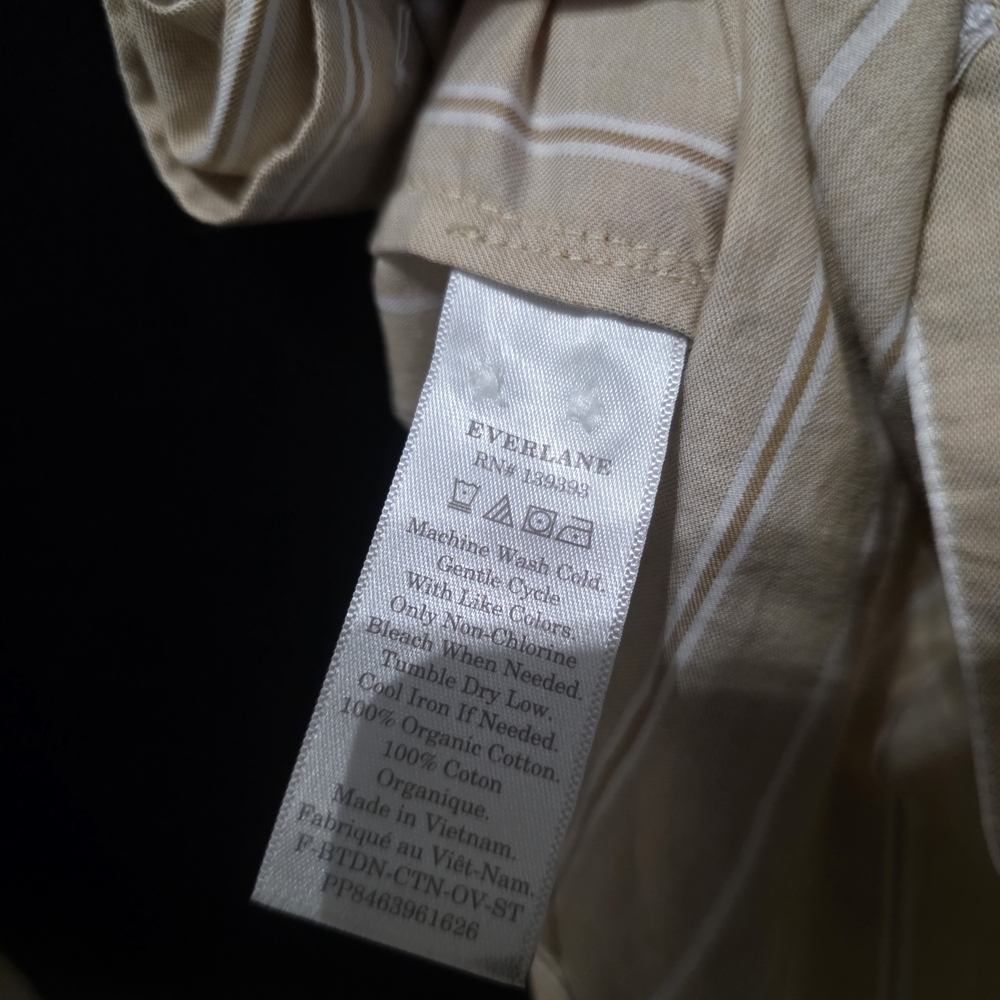 Everlane Striped Beige Button-Up Shirt - Picture 4 of 4